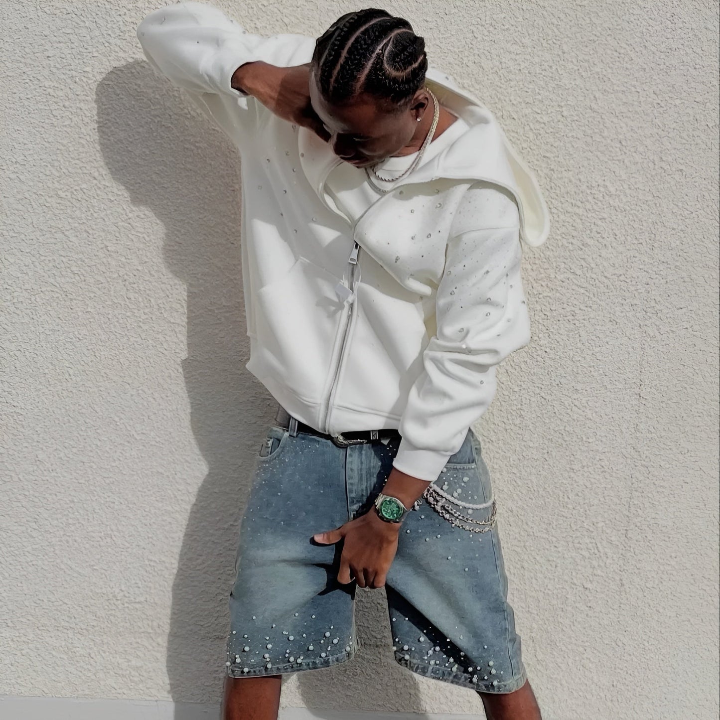 Rhinestone Galaxy Zip Up