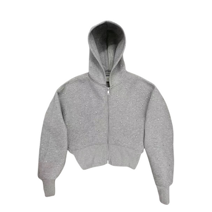 VYBES Women's Cropped Galaxy Hoodie