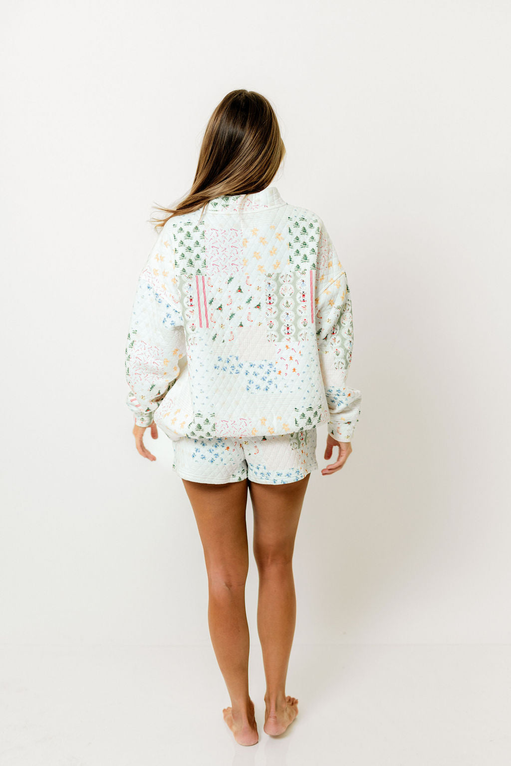 Christmas Quilted Mockneck Sweatshirt Set