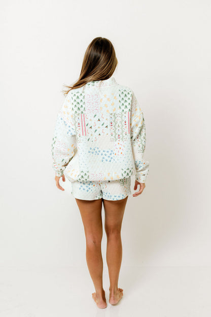 Christmas Quilted Mockneck Sweatshirt Set