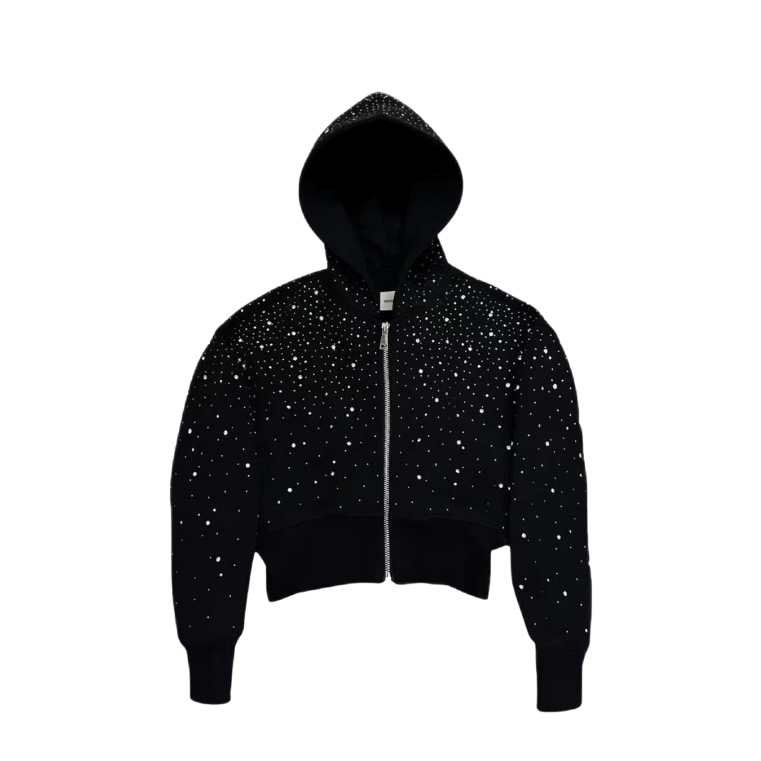 VYBES Women's Cropped Galaxy Hoodie