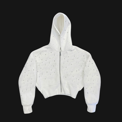 VYBES Women's Cropped Galaxy Hoodie