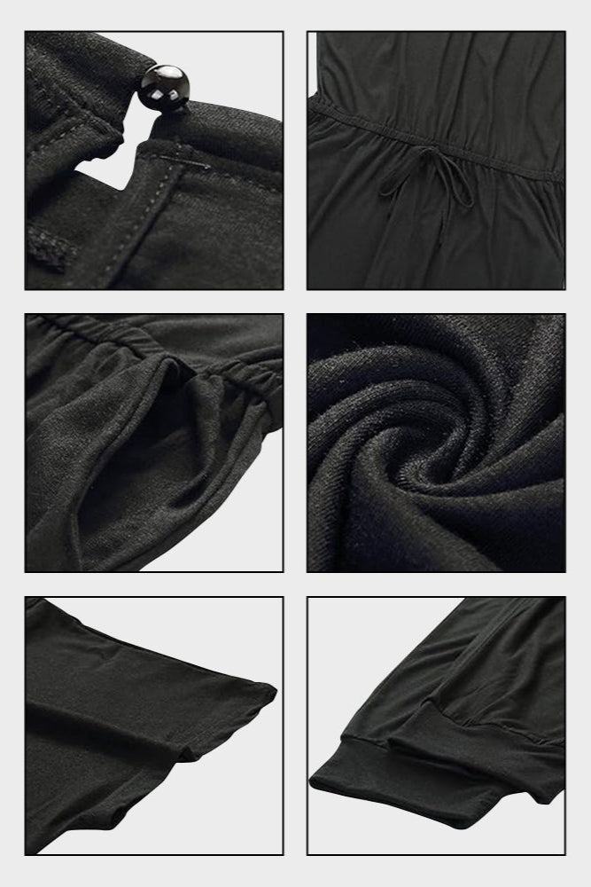 Off-Shoulder Short Sleeve Beam Foot Jumpsuit