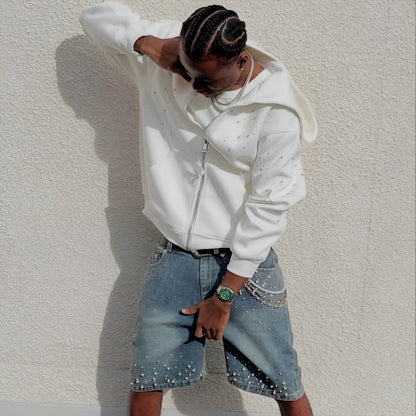 Rhinestone Galaxy Zip Up