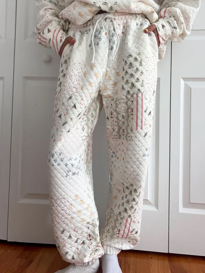 Christmas Quilted Mockneck Sweatshirt Set